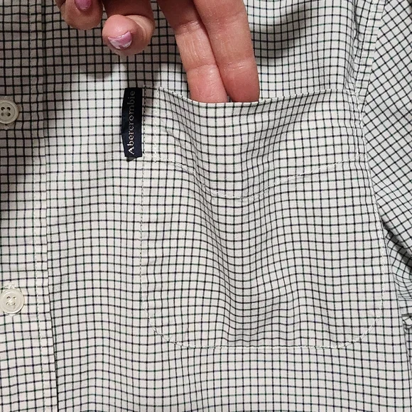 ABERCROMBIE FITCH Mens Button Down Shirt Extra Large Cream Preppy Y2K - Picture 4 of 13